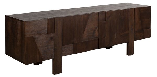 TV stolek z masivního dřeva v tmavě přírodní barvě 188x60x45 cm Bruneau – Dutchbone