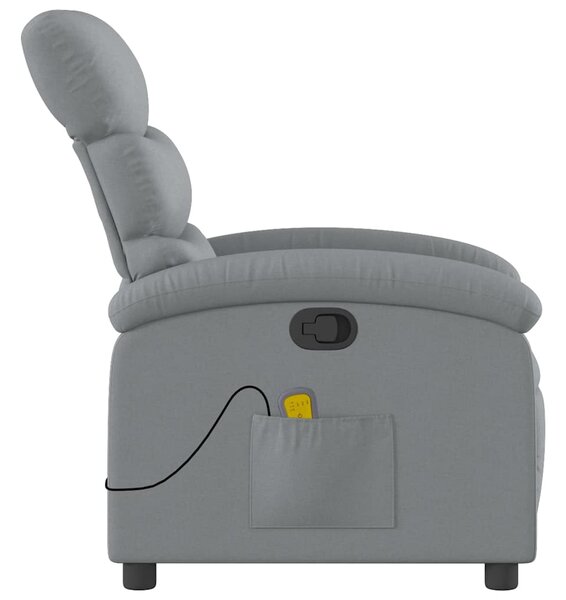Masážní křeslo s polohovacím mechanismem, světle šedé, látkové 3205364