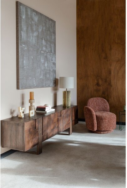 TV stolek z masivního dřeva v tmavě přírodní barvě 188x60x45 cm Bruneau – Dutchbone