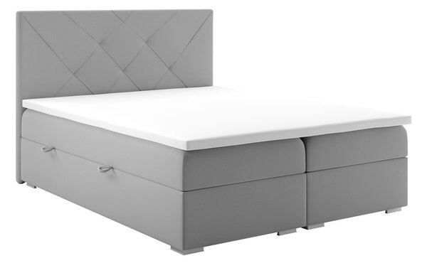 Kontinentální postel 140 cm Darro (šedá) (s úložným prostorem). 1020269