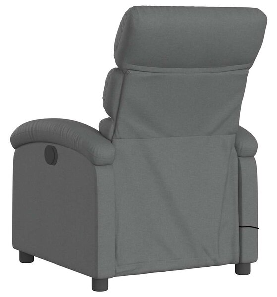 Masážní křeslo s polohovacím mechanismem, tmavě šedé, látkové 3205365