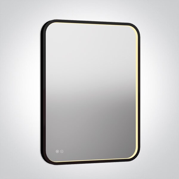 ONE-light Zrcadlo s osvětlením a odmlžením, stmívatelné, čtvercové, 20W, černé, 3000-6500K
