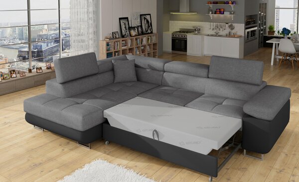 ROHOVÁ SEDAČKA, textil, šedá, černá MID.YOU - Sedací soupravy, Online Only