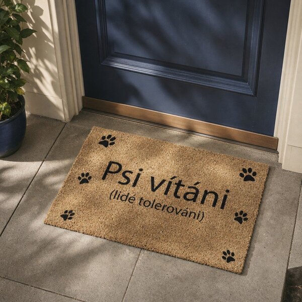 Rohožka z kokosového vlákna 40x60 cm Psi vítáni – Artsy Doormats
