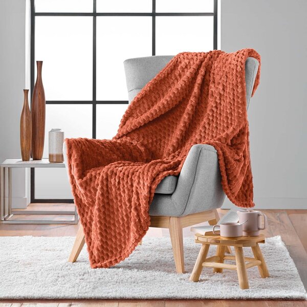 Deka z mikroflanelu v terakotové barvě 125x150 cm Mini Frosty – douceur d'intérieur
