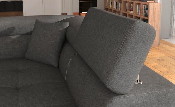 ROHOVÁ SEDAČKA, textil, šedá, černá MID.YOU - Sedací soupravy, Online Only