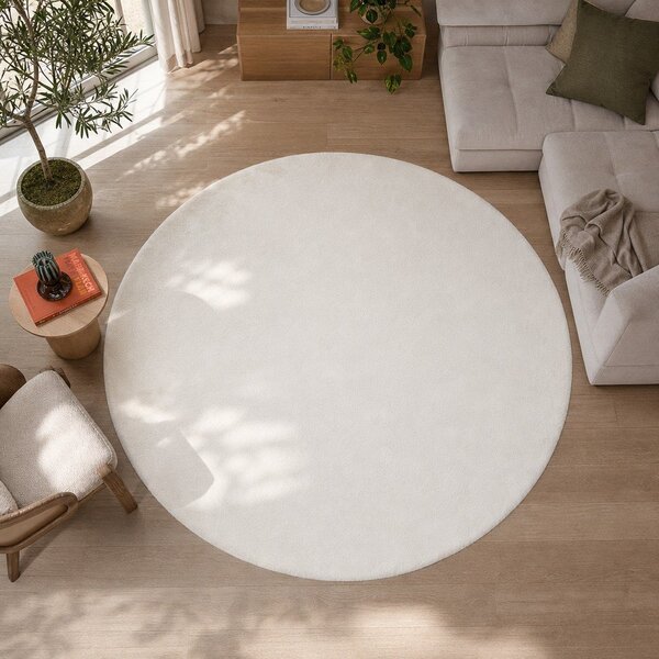 Bílý koberec Universal Fox Liso, Ø 120 cm
