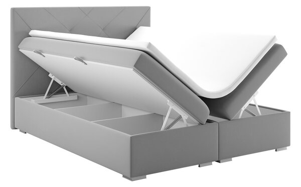 Boxspring postel 140 cm Darro (šedá) (s úložným prostorem)