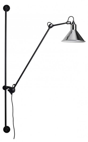 DCW éditions Lampe Gras N°214 E14 posuvné nástěnné svítidlo ChromováKužel