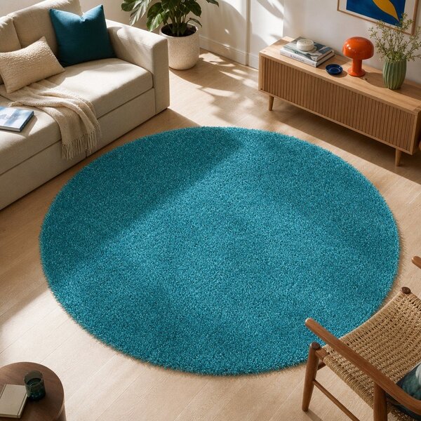 Modrý koberec Universal Aqua Liso, ø 100 cm
