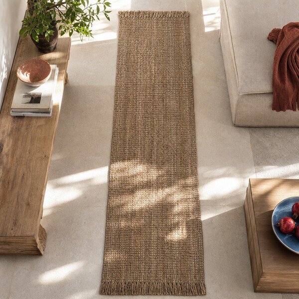 Hnědý jutový běhoun Flair Rugs Jute, 60 x 230 cm