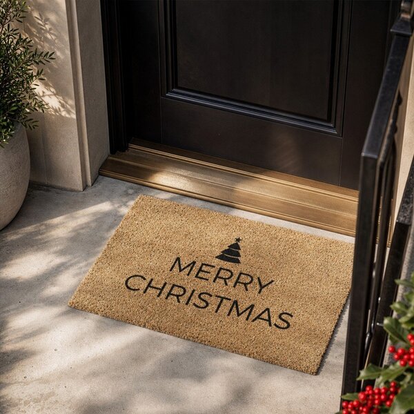 Rohožka s vánočním motivem z kokosového vlákna 40x60 cm Merry Christmas – Artsy Doormats