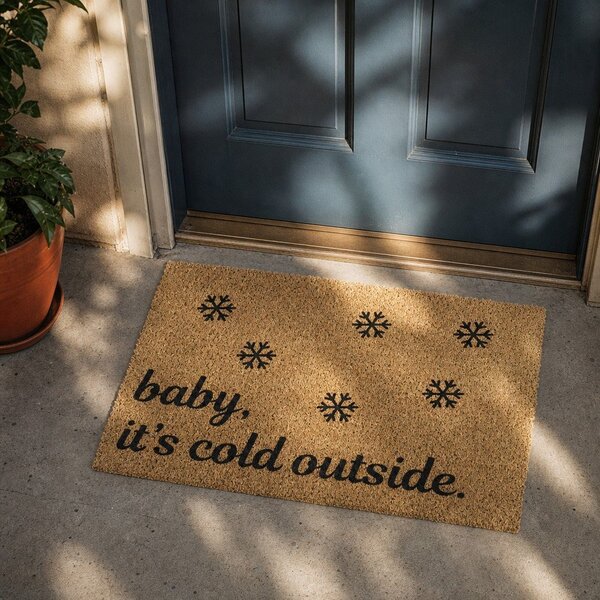 Rohožka s vánočním motivem z kokosového vlákna 40x60 cm Baby It's Cold Outside – Artsy Doormats