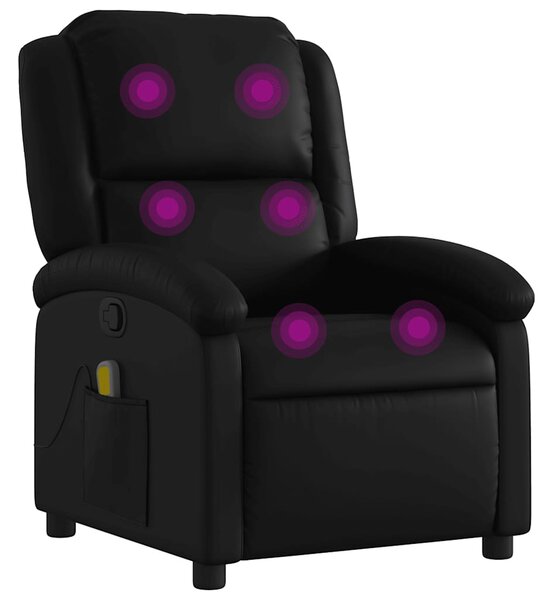 Masážní polohovací křeslo černé, umělá kůže 3205447