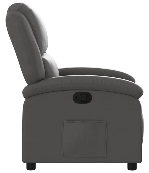 Polohovací křeslo šedé, pravá kůže 3205470