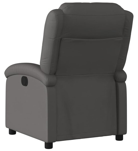 Polohovací křeslo šedé, pravá kůže 3205470