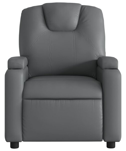 Polohovací křeslo šedé, umělá kůže 3205542