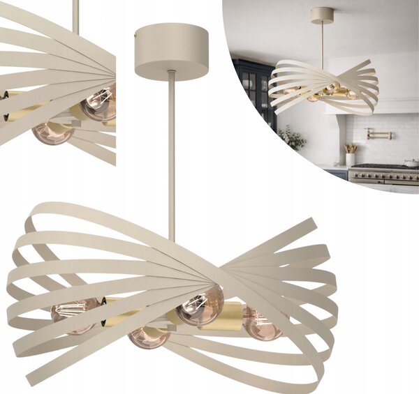 Závěsné svítidlo Luminex Sparkle 4xE27 15W Krémová/Matná zlatá