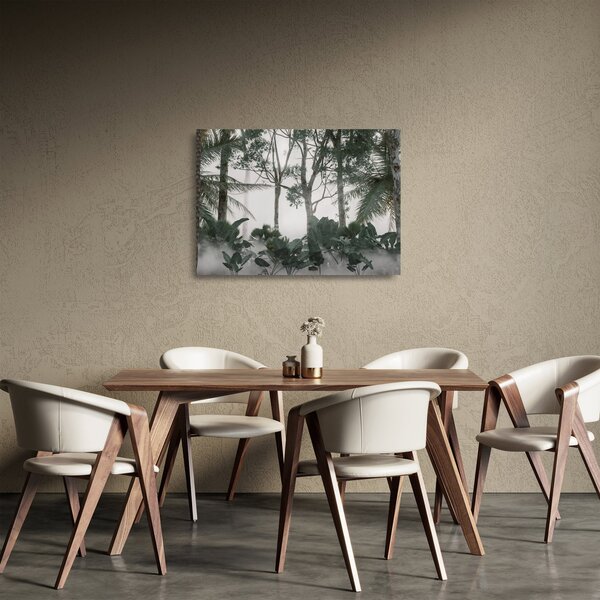 Skleněný obraz - Jungle v ranní mlze (70x50 cm)