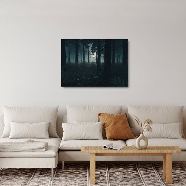Skleněný obraz - Kapradí v měsíčním svitu (70x50 cm)