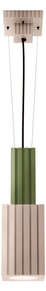 Ferroluce Závěsné designové svítidlo METRA, v. 44 cm, 1xE27 Barva: Zelená-šedá