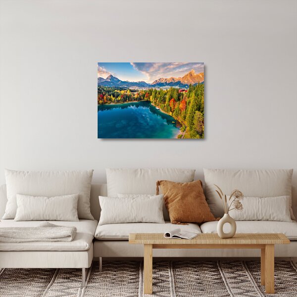 Skleněný obraz - Jezero Urisee, Rakousko (70x50 cm)