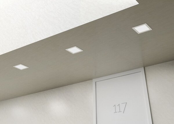 SLENDER SQ 17 zápustná černý chrom 230V LED 12W 3000K - RED - DESIGN RENDL