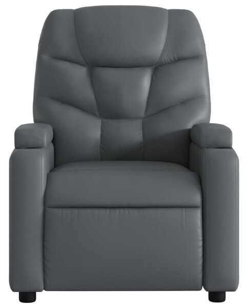 Masážní polohovací křeslo šedé, umělá kůže 3205645