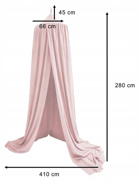 KIK Dětský baldachýn nad postelí Boho světle růžový
