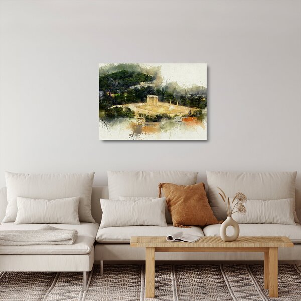 Skleněný obraz - Chrám Dia, Athény, Řecko (70x50 cm)