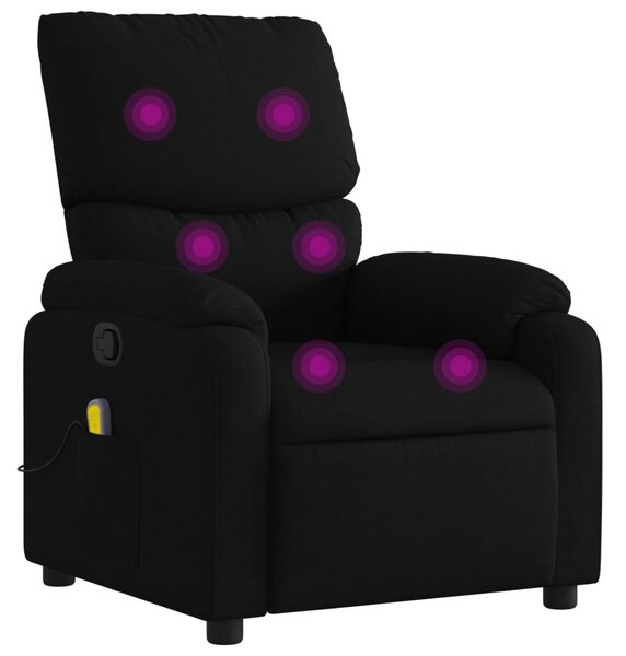 Masážní křeslo s polohovacím mechanismem, černé, látkové 3205686