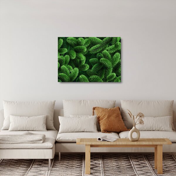 Skleněný obraz - Větvičky jehličnanu (70x50 cm)