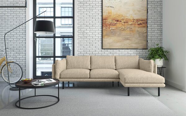 ROHOVÁ SEDAČKA, textil, béžová Livetastic - Sedací soupravy, Online Only
