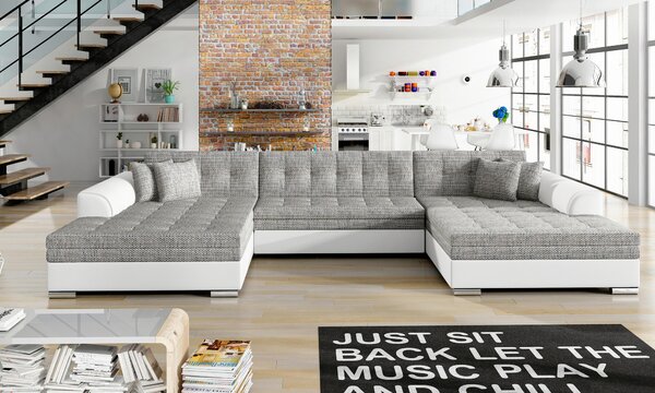 SEDACÍ SOUPRAVA, textil, šedá, bílá MID.YOU - Online Only sedačky, Online Only