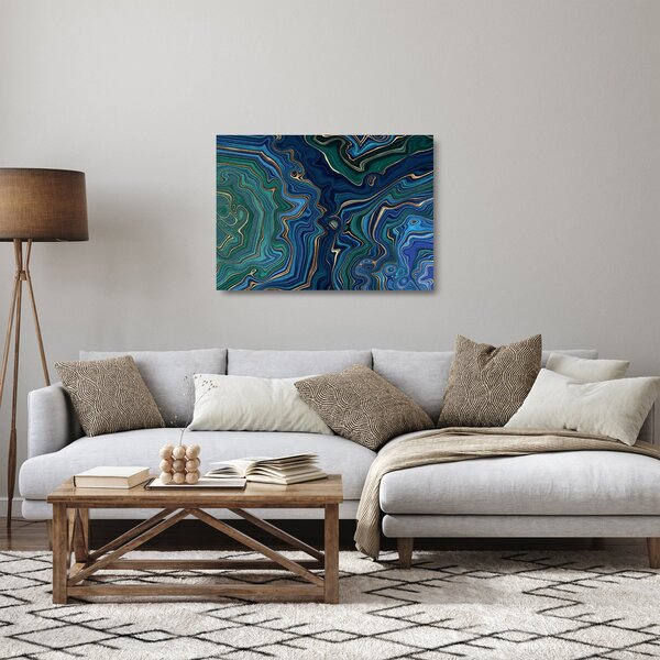 Skleněný obraz - Zeleno-modrý mramor (70x50 cm)