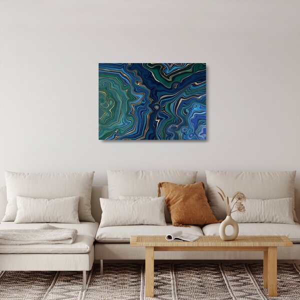 Skleněný obraz - Zeleno-modrý mramor (70x50 cm)