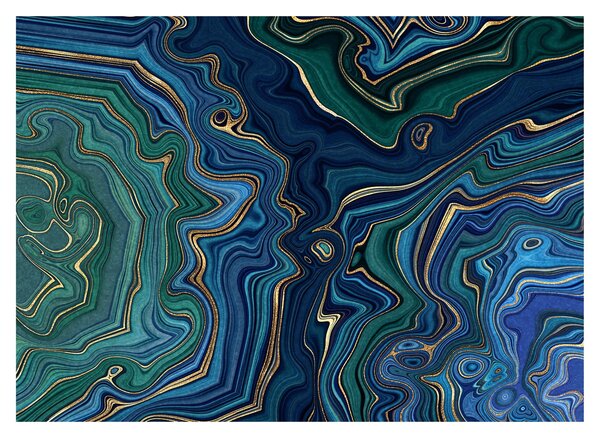 Skleněný obraz - Zeleno-modrý mramor (70x50 cm)