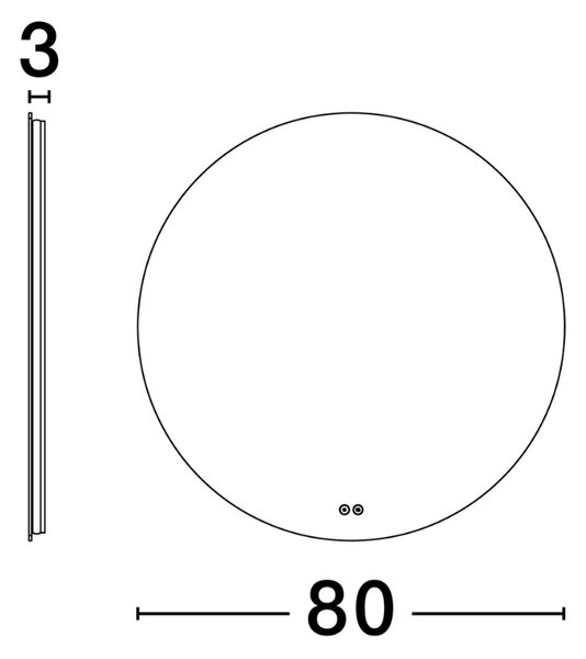 Závěsné zrcadlo s LED osvětlením Nova Luce Dab 80 cm