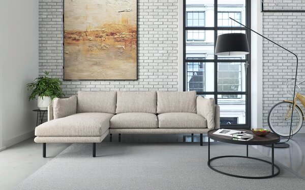 ROHOVÁ SEDAČKA, textil, šampaňská Livetastic - Sedací soupravy, Online Only