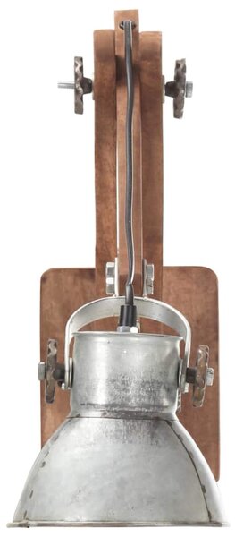 Nástěnná lampa industriální styl stříbrná kulatá E27 320575
