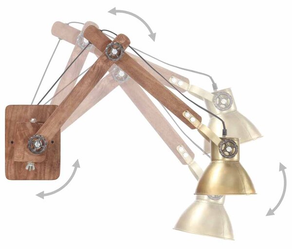 Nástěnná lampa industriální styl mosazná kulatá E27 320576