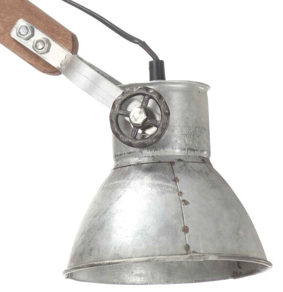 Nástěnná lampa industriální styl stříbrná kulatá E27 320575