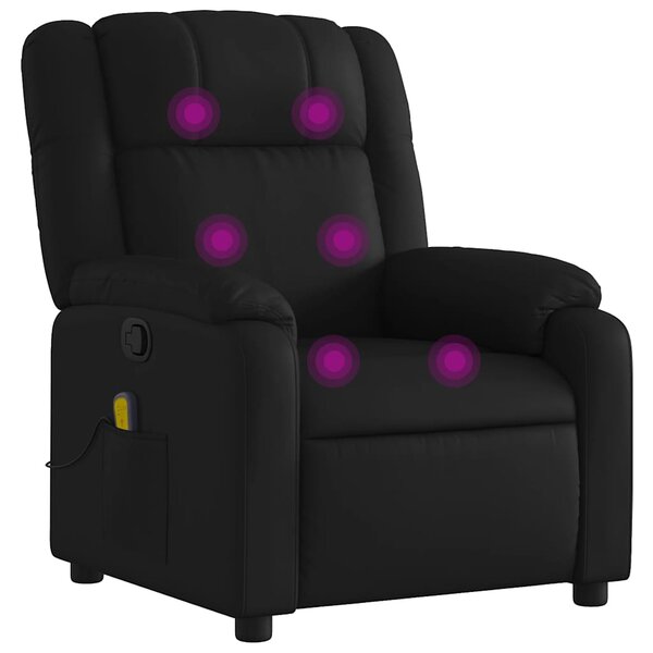 Masážní polohovací křeslo černé, umělá kůže 3205745