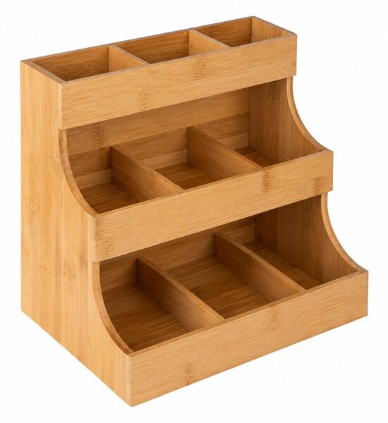 Dřevěný organizér na čaj