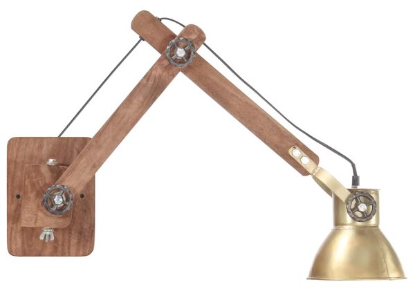 Nástěnná lampa industriální styl mosazná kulatá E27 320576