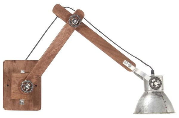 Nástěnná lampa industriální styl stříbrná kulatá E27 320575