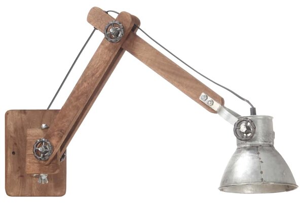 Nástěnná lampa industriální styl stříbrná kulatá E27 320575