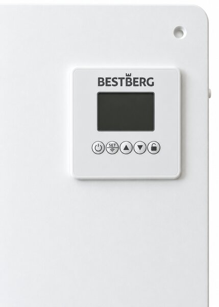 Infračervený topný panel BestBerg BIPW-425 / 425 W / do 12 m² / Wi-Fi / časovač / bílá
