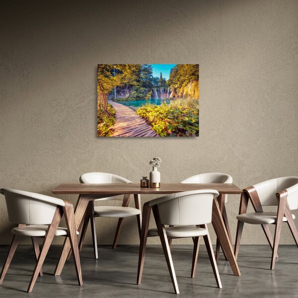 Skleněný obraz - Plitvická jezera, Chorvatsko (70x50 cm)
