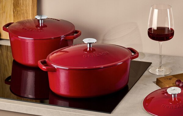 Gerlach Litinový hrnec s pokl. NATUR 26 cm 5 l burgundy